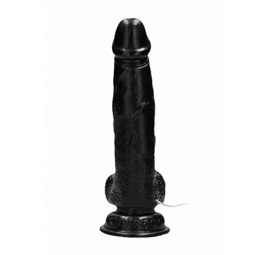 Vibrating Realistic Cock - 8" - With Scrotum - Black